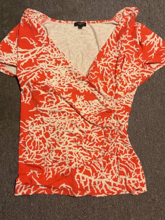 Talbots Tops - Talbots Petites medium Pullover Casual tunic cute top short sleeve orange
